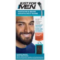 Just For Men - Mustache & Beard - Darkest Brown, 1 Each