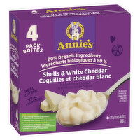 Annie's - Macaroni & Cheese - Shells & White Cheddar, 4 Each