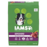 IAMS - Proactive Health Super Premium Dog Food Mini chunks Beef & Rice Recipe Adult 1+, 6.8 Kilogram