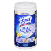 Lysol - Disinfecting Wipes Dual Action, 75 Each