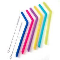 Norpro - Silicone Straws w/ 2 Cleaning Brushes - Set of 6, 6 Each