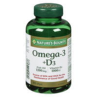 Nature's Bounty - Omega- 3+D3 Fish Oil/Vitamin D3, 90 Each