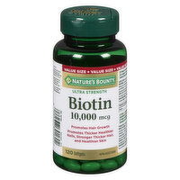 Nature's Bounty - Biotin Ultra Strength 10, 000 mcg VItamin, 120 Each