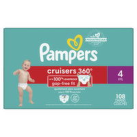 Pampers - Cruisers Diapers 360 S4 Huge, 108 Each