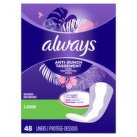 Always - Anti Bunch Panty Liner - Long, Unscented, 48 Each