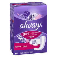 Always - 3 in 1 Xtra Protection Daily Liners - Extra Long, 72 Each