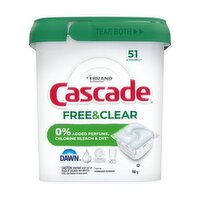 CASCADE - Action Packs Free & Clear, Unscented, 51 Each