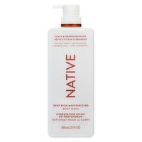 NATIVE - Moisturizing Body Wash, Peach & Orange Blossom, 650 Millilitre