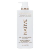 NATIVE - Moisturizing Body Wash, Cocoa Butter & Vanilla, 650 Millilitre