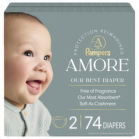Pampers - AMORE Super Diapers - Size 2, 74 Each