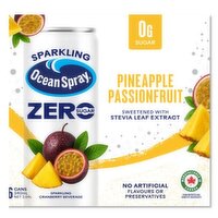 Ocean Spray - Sparkling Zero Sugar Pineapple Passionfruit, 6 Each