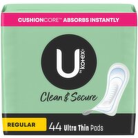 Kotex - UbyKotex Clean&secur Ultathin Pads Regl, 44 Each