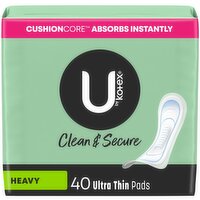 Kotex - Clean & Secure Ultrathin Heavy Absorb, 40 Each