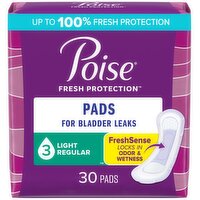 Poise - Ultra Thin Pads  - Light Absorbency, 30 Each