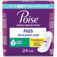 Poise - Ultra Thin Pads 3in1 - Long, 24 Each