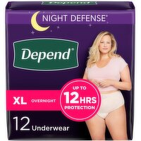 Depend - Night Defense Underwear For Women XL, 12 Each