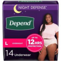 Depend - Night Defense Underwear For Women - Large, 14 Each