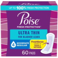 Poise - Ultra Thin Pads - Regular, 60 Each