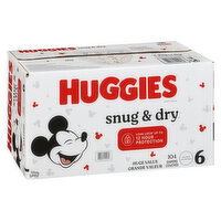 HUGGIES - Snug & Dry Mega Col Size 6, 104 Each