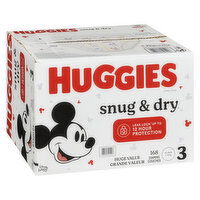 HUGGIES - Snug and Dry Diaper Mega Size 3, 168 Each