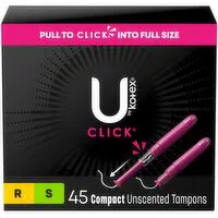 Kotex - U by Kotex Tampons, Click Compact Unscented, 45 Each