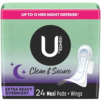 Kotex - U By Kotex Clean & Secure Pads, Extra Heavy, 24 Each