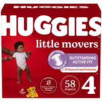 HUGGIES - Little Movers Diapers Step 4, 58 Each