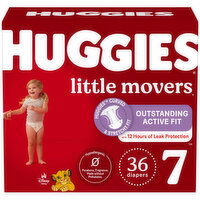 HUGGIES - Little Movers Diapers, Mega Colossal Pack, 3-7, 36 Each