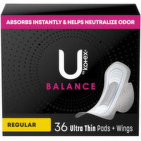 Kotex - Ultra Thin Balance Pads With Charcoal Regular