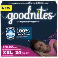 Goodnites - Girl Nighttime Underwear - XXL Size 7, 24 Each