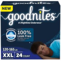 Goodnites - Boys Nighttime Underwear - XXL Size 7, 24 Each