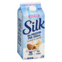 Silk - Almond & Cashew Beverage, Unsweetened Vanilla, 1.75 Litre