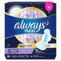 Always - Maxi Pads, Extra Heavy Overnight Size5, 36 Each