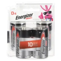 Energizer - Max Batteries D, 4 Each