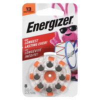 Energizer - Long Tabs Hearing Aid Batteries 13, 8 Each