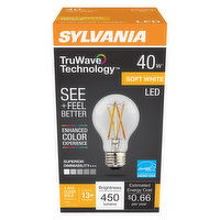 Sylvania - LED 40W A19 Soft White Clear Bulb, 1 Each