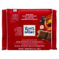 Ritter Sport - Rum Raisin Hazelnuts, 100 Gram