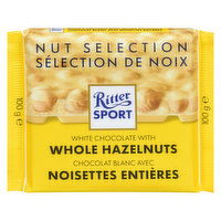 Ritter Sport - White Chocolate with Whole Hazelnuts, 100 Gram