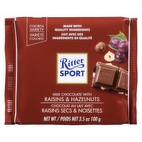 Ritter Sport - Chocolate Bar Raisin & Hazelnut, 100 Gram