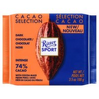 Ritter Sport - Dark Chocolate Peru Intense 74% Cacao, 100 Gram