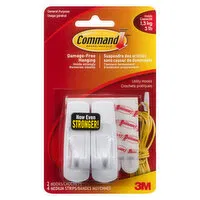 3M - Command Damage Free Hanging Hooks Medium, 2 Each