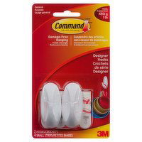 3M - Command White Design Hooks Small, 2 Each