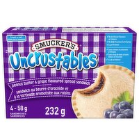 Smucker's - Uncrustables Peanut Butter & Grape Spread Sandwich, 4 Gram