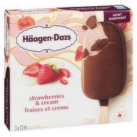 Haagen-Dazs - Strawberries & Cream Ice Cream Bars, 3 Each