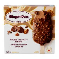 Haagen-Dazs - Double Chocolate Almond Ice Cream Bars, 3 Each