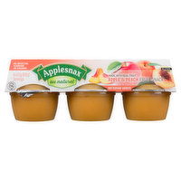 Applesnax - Peach Apple Sauce Cups No Sugar Added, 6 Each