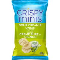 Quaker - Crispy Minis Sour Cream & Onion Brown Rice Chips, 100 Gram