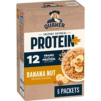 QUAKER - Protein+ Instant Oatmeal, Banana Nut, 6 Each