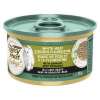 Fancy Feast - Medleys White Meat Chicken Florentine in a Light Broth, Wet Cat Food 85 g, 85 Gram