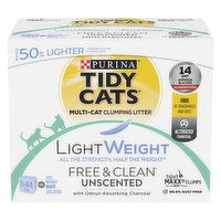 Purina - LightWeight Free & Clean Unscented Multi-Cat, Clumping Cat Litter 5.44 kg